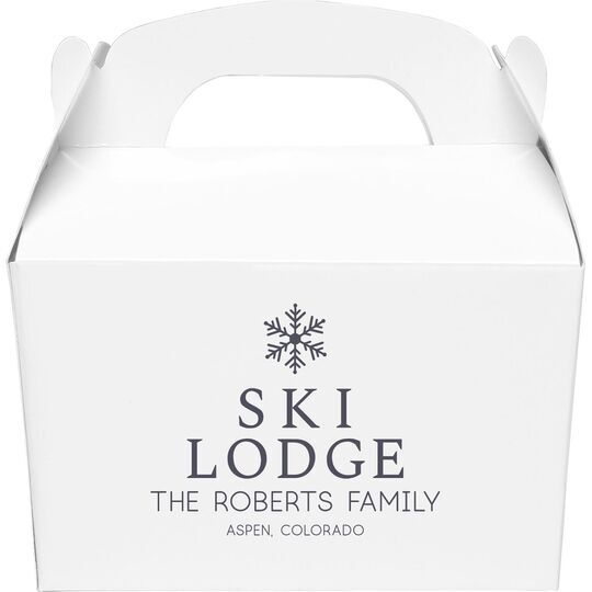 Snowflake Ski Lodge Gable Favor Boxes
